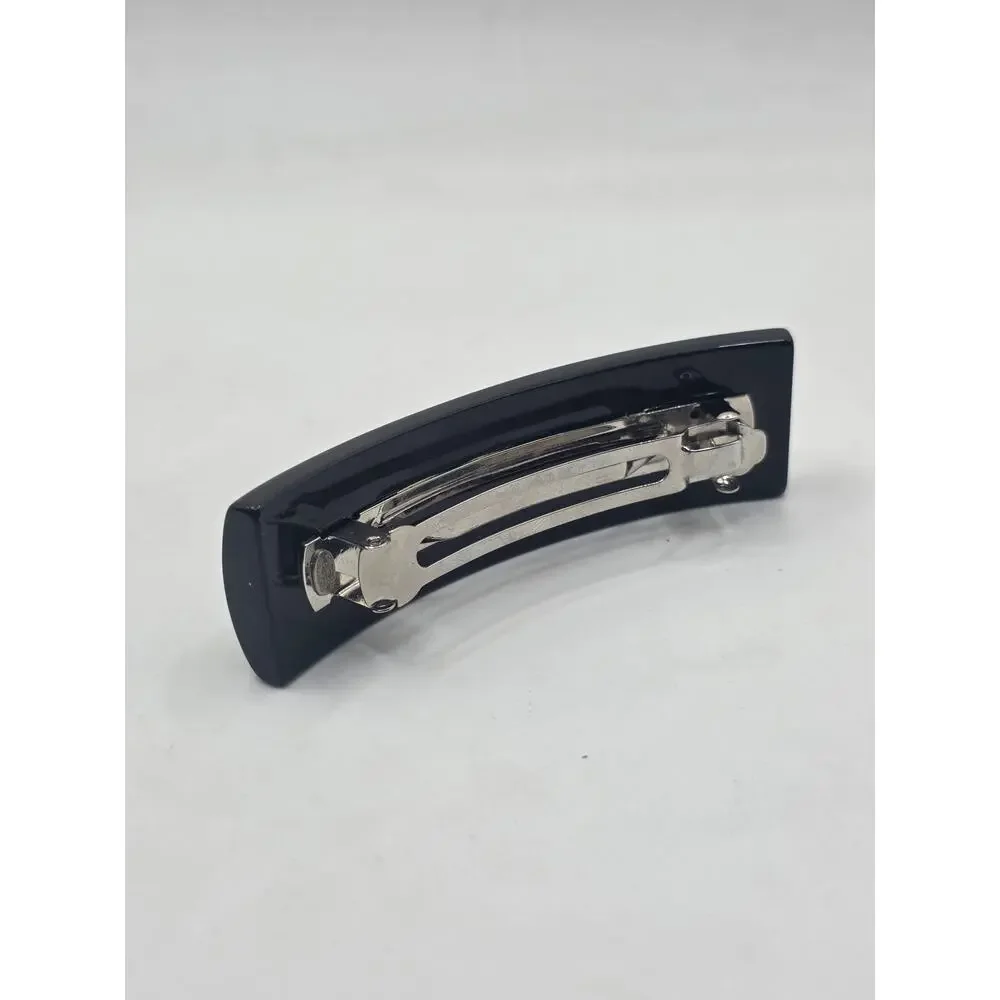 Chanel Black white Polka Dot Interlocking CC Hair Clip - Picture 11 of 14